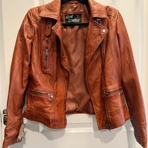 Real Leather Women's Tan Leather Jacket